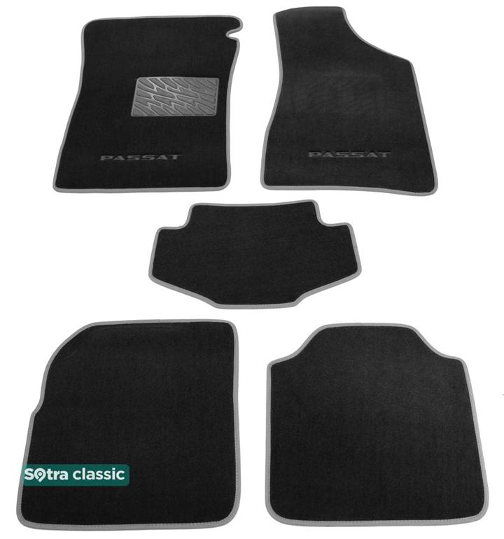 Sotra 00872-GD-BLACK Interior mats Sotra two-layer black for Volkswagen Passat (1993-1996), set 00872GDBLACK