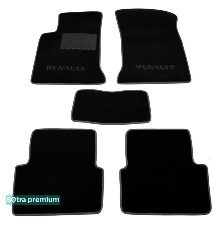 Sotra 00873-CH-BLACK Interior mats Sotra two-layer black for Renault Laguna (2001-2007), set 00873CHBLACK