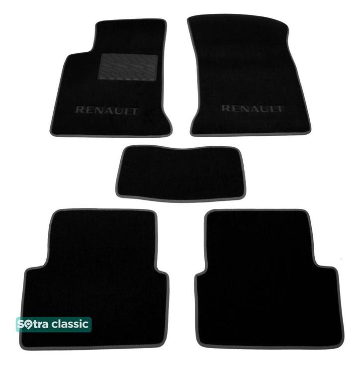 Sotra 00873-GD-BLACK Interior mats Sotra two-layer black for Renault Laguna (2001-2007), set 00873GDBLACK
