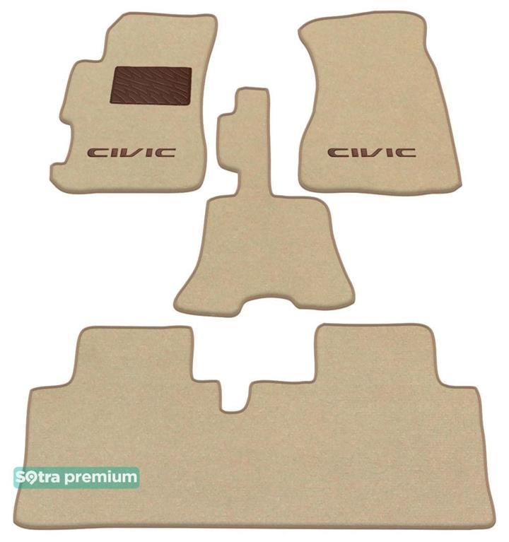 Sotra 00919-CH-BEIGE Interior mats Sotra two-layer beige for Honda Civic (2001-2004), set 00919CHBEIGE