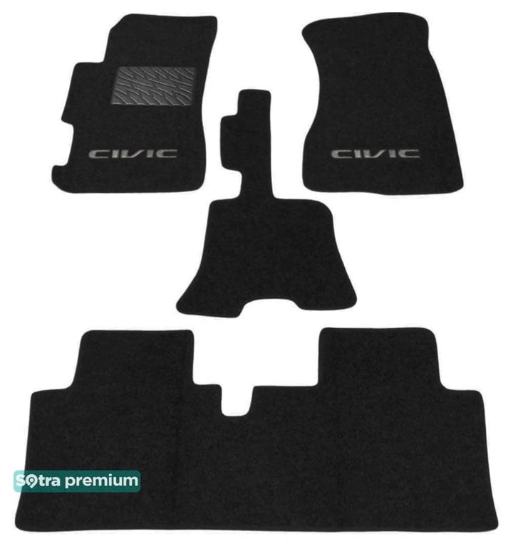 Sotra 00919-CH-BLACK Interior mats Sotra two-layer black for Honda Civic (2001-2004), set 00919CHBLACK