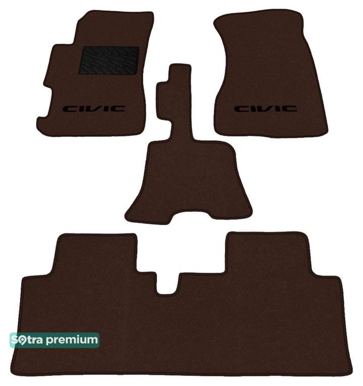Sotra 00919-CH-CHOCO Interior mats Sotra two-layer brown for Honda Civic (2001-2004), set 00919CHCHOCO