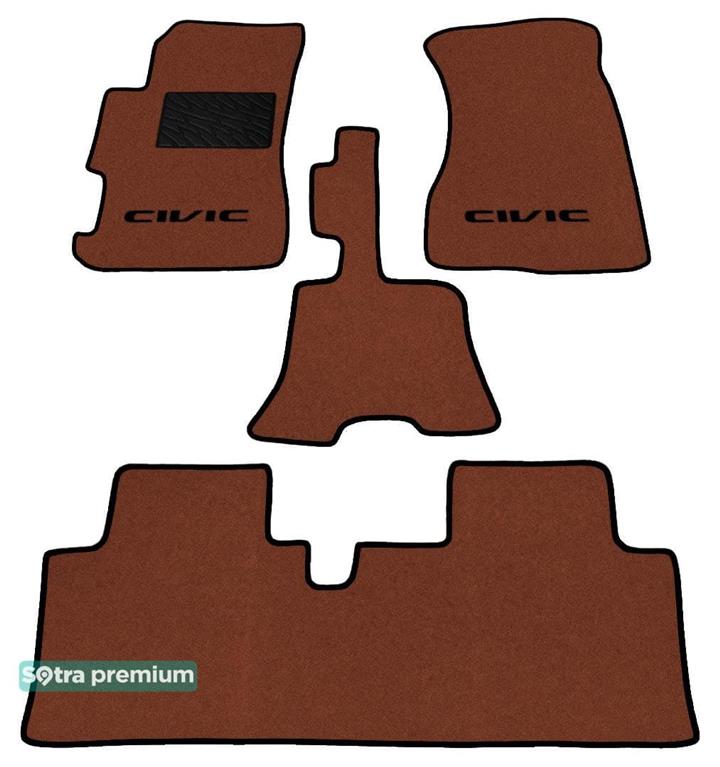 Sotra 00919-CH-TERRA Interior mats Sotra two-layer terracotta for Honda Civic (2001-2004), set 00919CHTERRA