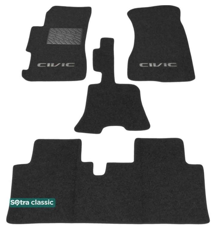 Sotra 00919-GD-BLACK Interior mats Sotra two-layer black for Honda Civic (2001-2004), set 00919GDBLACK
