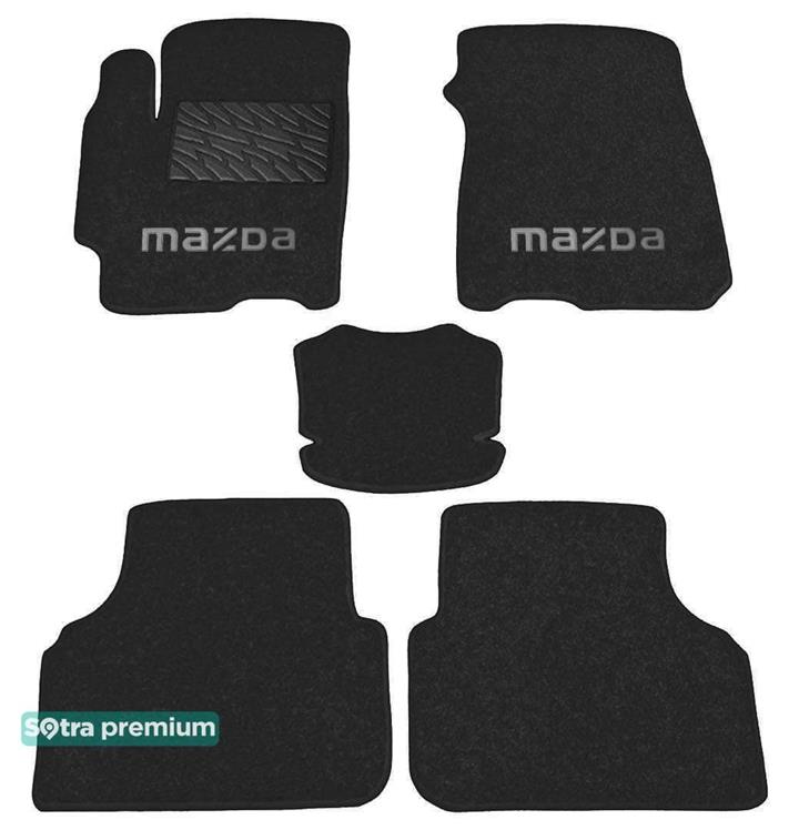 Sotra 00928-CH-BLACK Interior mats Sotra two-layer black for Mazda 5 / premacy (1999-2004), set 00928CHBLACK