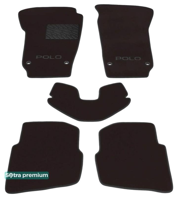 Sotra 00951-CH-CHOCO Interior mats Sotra two-layer brown for Volkswagen Polo (2002-2009), set 00951CHCHOCO