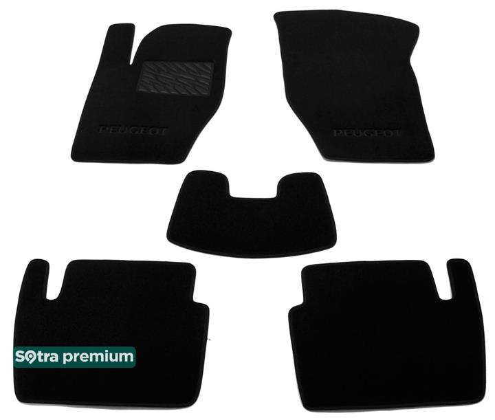Sotra 00983-CH-BLACK Interior mats Sotra two-layer black for Peugeot 307sw (2002-2008), set 00983CHBLACK