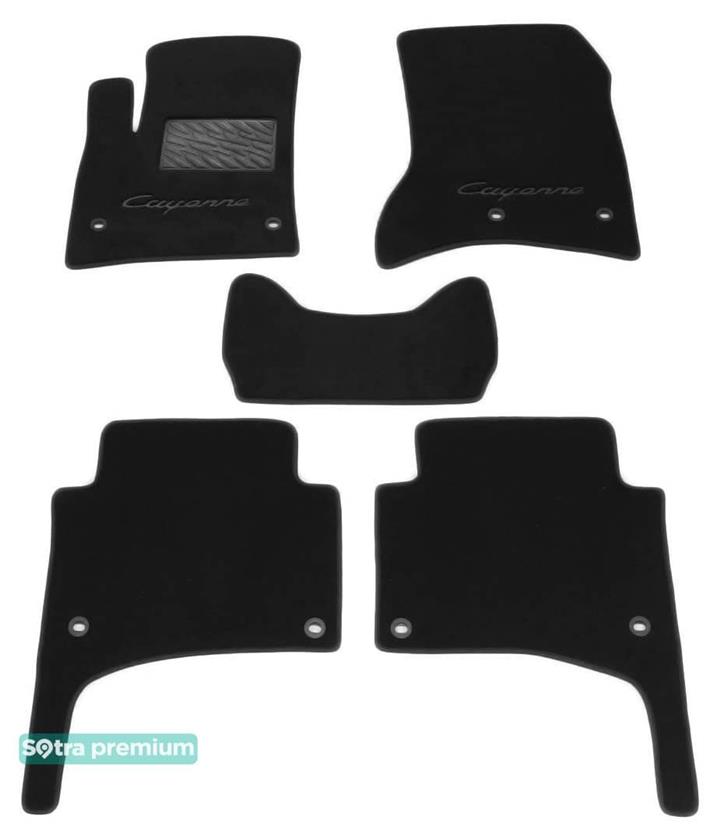 Sotra 01012-CH-BLACK Interior mats Sotra two-layer black for Porsche Cayenne (2002-2010), set 01012CHBLACK