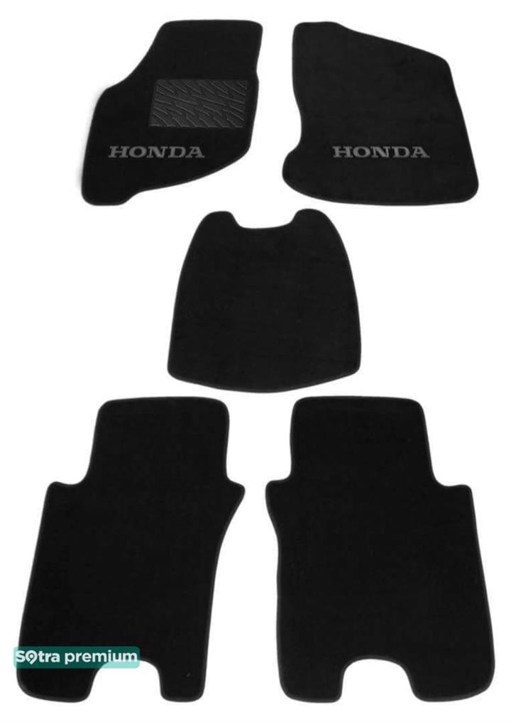 Sotra 01039-CH-BLACK Interior mats Sotra two-layer black for Honda Jazz / fit (2002-2004), set 01039CHBLACK