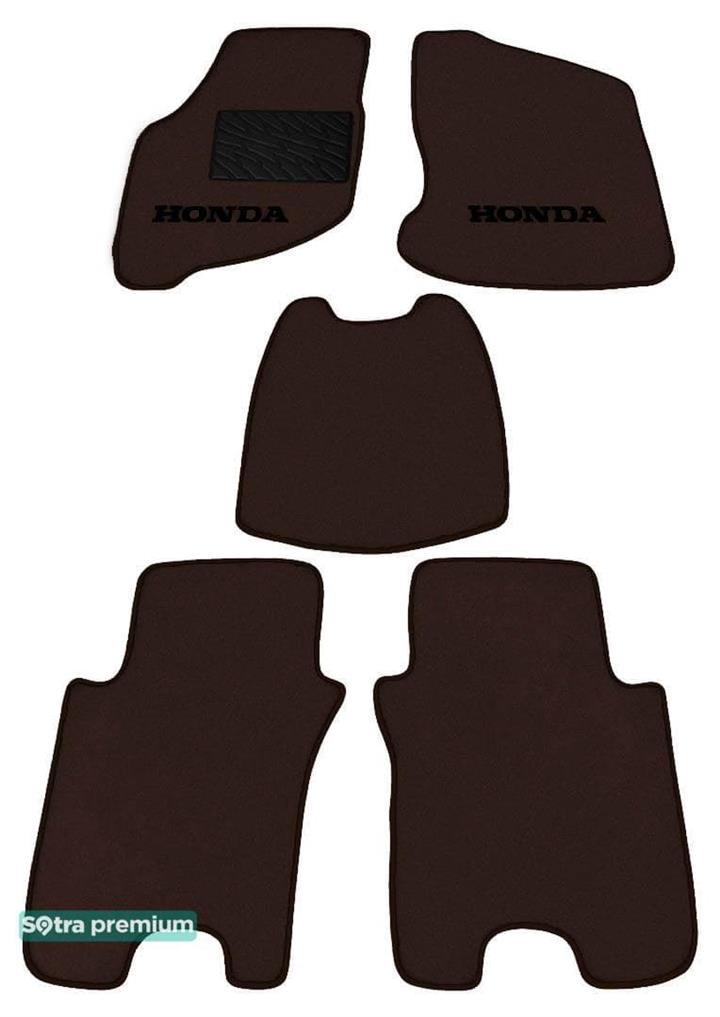 Sotra 01039-CH-CHOCO Interior mats Sotra two-layer brown for Honda Jazz / fit (2002-2004), set 01039CHCHOCO