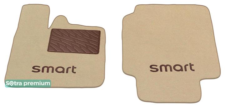 Sotra 01056-6-CH-BEIGE Interior mats Sotra two-layer beige for Smart Fortwo (1998-2006), set 010566CHBEIGE