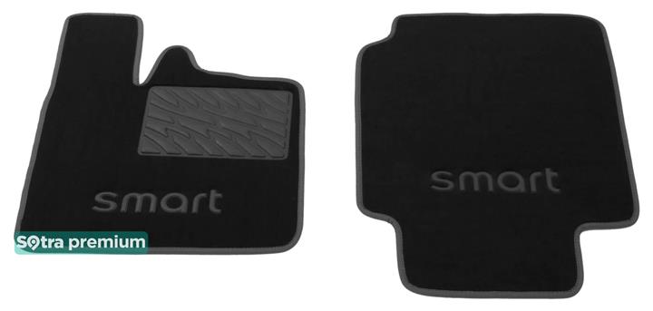 Sotra 01056-6-CH-BLACK Interior mats Sotra two-layer black for Smart Fortwo (1998-2006), set 010566CHBLACK