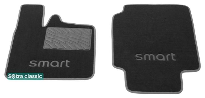 Sotra 01056-6-GD-GREY Interior mats Sotra two-layer gray for Smart Fortwo (1998-2006), set 010566GDGREY