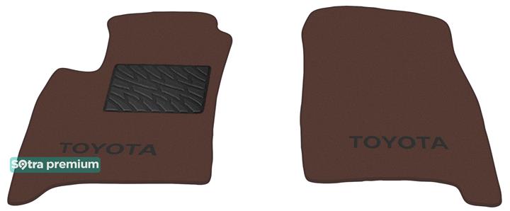 Sotra 01057-1-CH-CHOCO Interior mats Sotra two-layer brown for Toyota Avensis verso (2001-2009), set 010571CHCHOCO