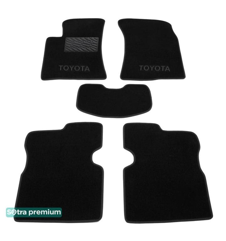 Sotra 01068-CH-BLACK Interior mats Sotra two-layer black for Toyota Avensis (2003-2008), set 01068CHBLACK