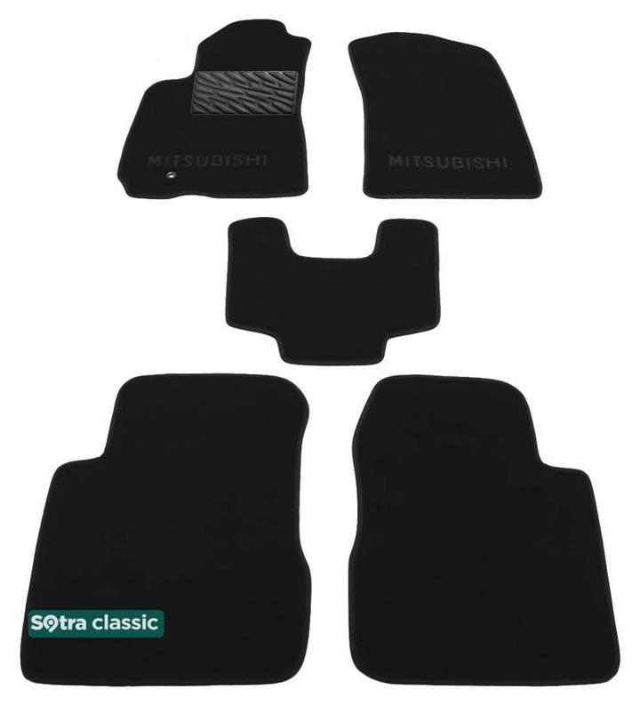 Sotra 01075-GD-BLACK Interior mats Sotra two-layer black for Mitsubishi Outlander (2001-2008), set 01075GDBLACK