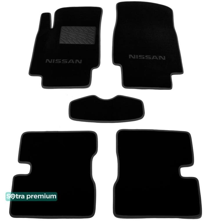 Sotra 01088-CH-BLACK Interior mats Sotra two-layer black for Nissan Micra (2002-2010), set 01088CHBLACK