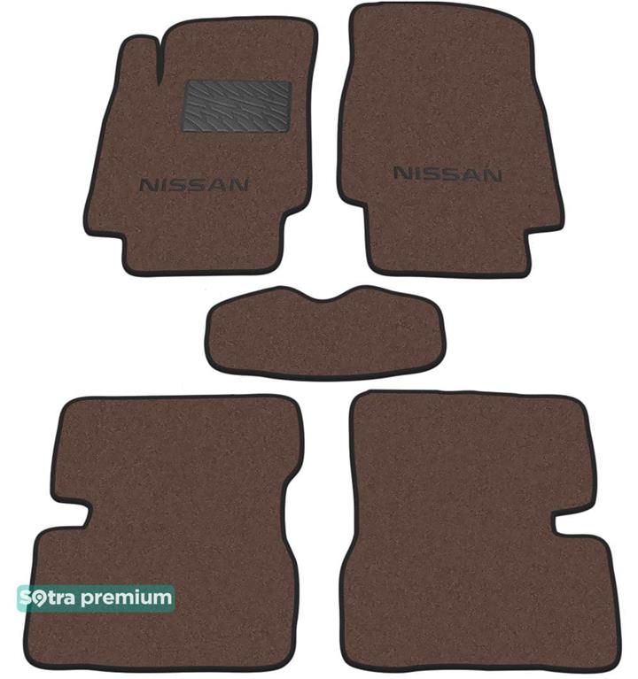 Sotra 01088-CH-CHOCO Interior mats Sotra two-layer brown for Nissan Micra (2002-2010), set 01088CHCHOCO