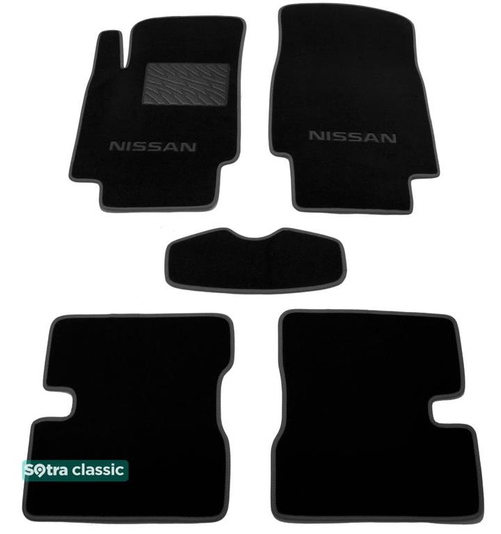 Sotra 01088-GD-BLACK Interior mats Sotra two-layer black for Nissan Micra (2002-2010), set 01088GDBLACK