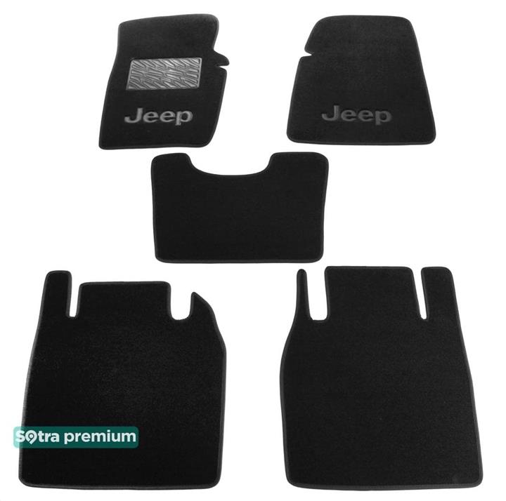 Sotra 01097-CH-BLACK Interior mats Sotra two-layer black for Jeep Cherokee (1998-2001), set 01097CHBLACK