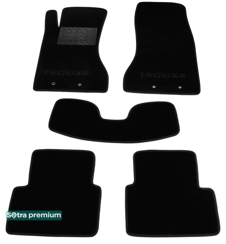 Sotra 01145-CH-BLACK Interior mats Sotra two-layer black for Jaguar S-type (2002-2008), set 01145CHBLACK