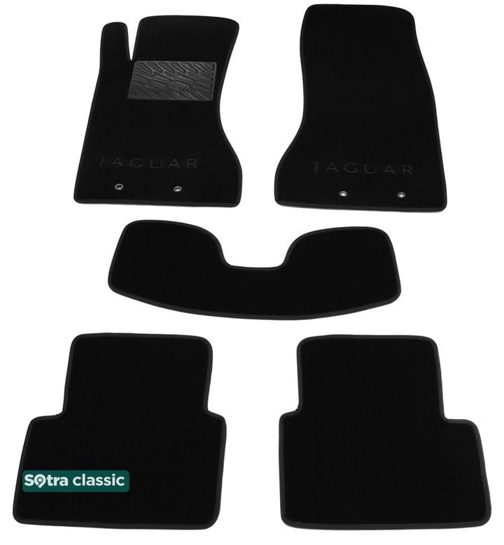 Sotra 01145-GD-BLACK Interior mats Sotra two-layer black for Jaguar S-type (2002-2008), set 01145GDBLACK