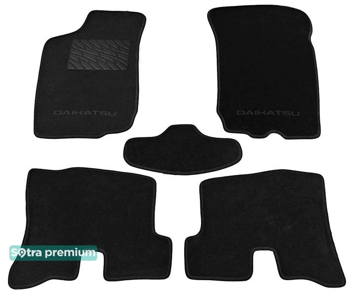 Sotra 01167-CH-BLACK Interior mats Sotra two-layer black for Daihatsu Yrv (2000-2005), set 01167CHBLACK
