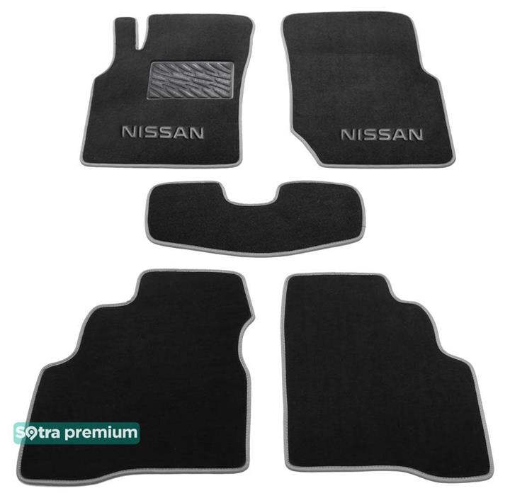 Sotra 01186-CH-BLACK Interior mats Sotra two-layer black for Nissan Almera (2000-2006), set 01186CHBLACK