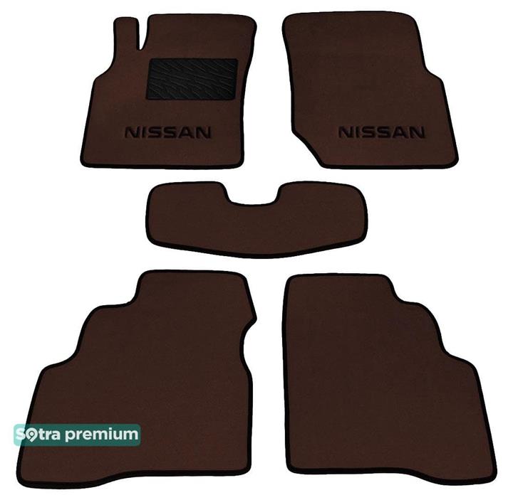 Sotra 01186-CH-CHOCO Interior mats Sotra two-layer brown for Nissan Almera (2000-2006), set 01186CHCHOCO
