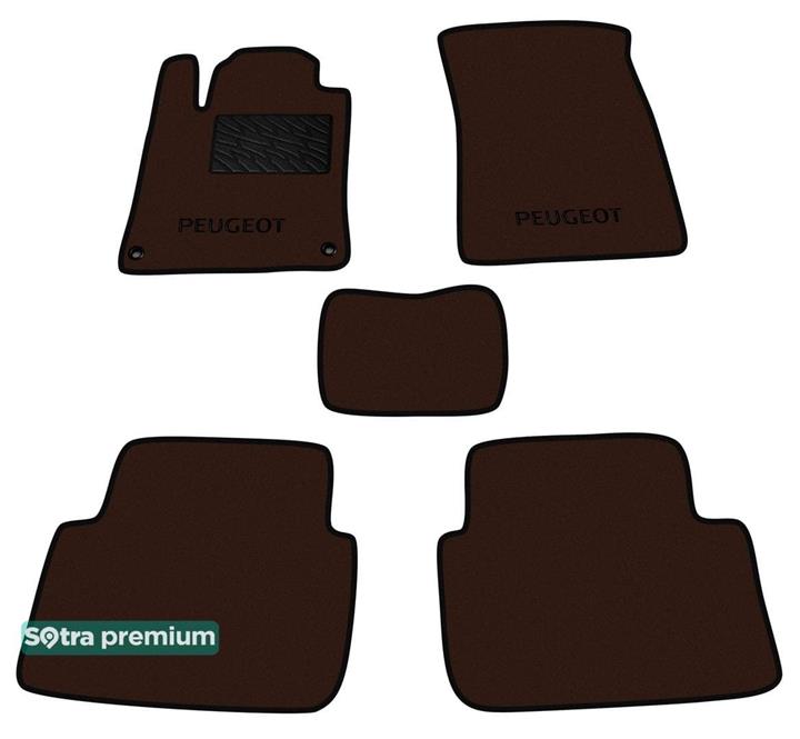 Sotra 01210-CH-CHOCO Interior mats Sotra two-layer brown for Peugeot 407 (2004-2010), set 01210CHCHOCO