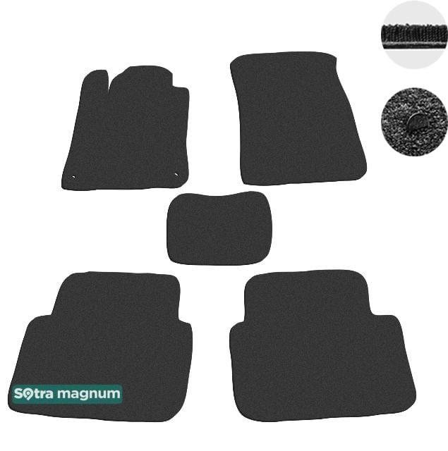 Sotra 01210-MG15-BLACK Interior mats Sotra two-layer black for Peugeot 407 (2004-2010), set 01210MG15BLACK