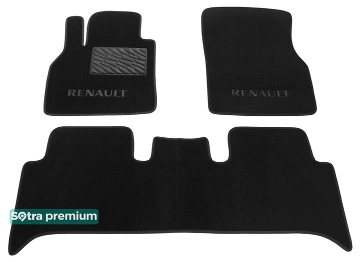 Sotra 01222-CH-BLACK Interior mats Sotra two-layer black for Renault Scenic (2003-2009), set 01222CHBLACK