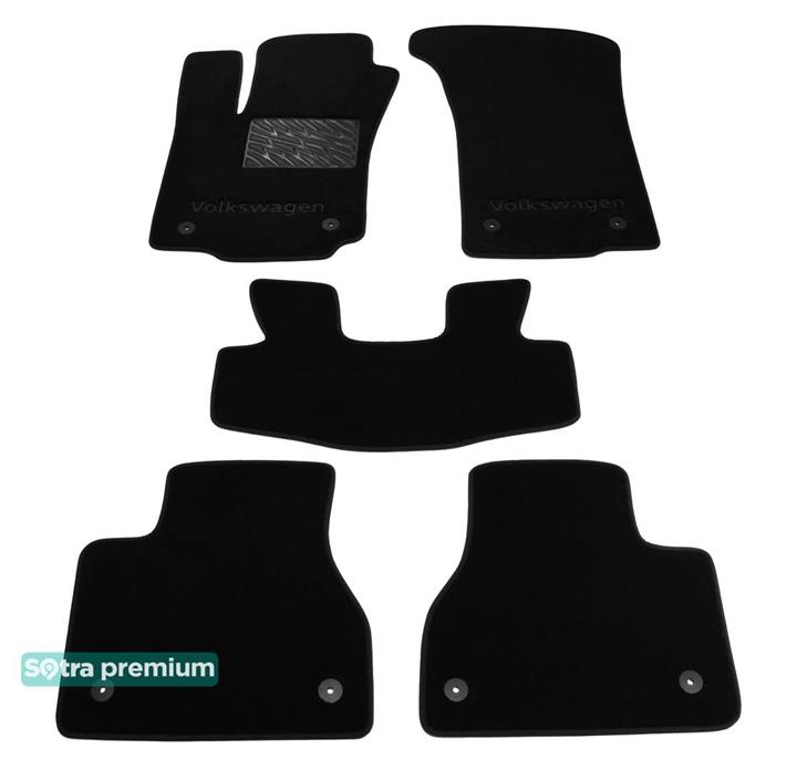 Sotra 01235-CH-BLACK Interior mats Sotra two-layer black for Volkswagen Phaeton (2002-2016), set 01235CHBLACK