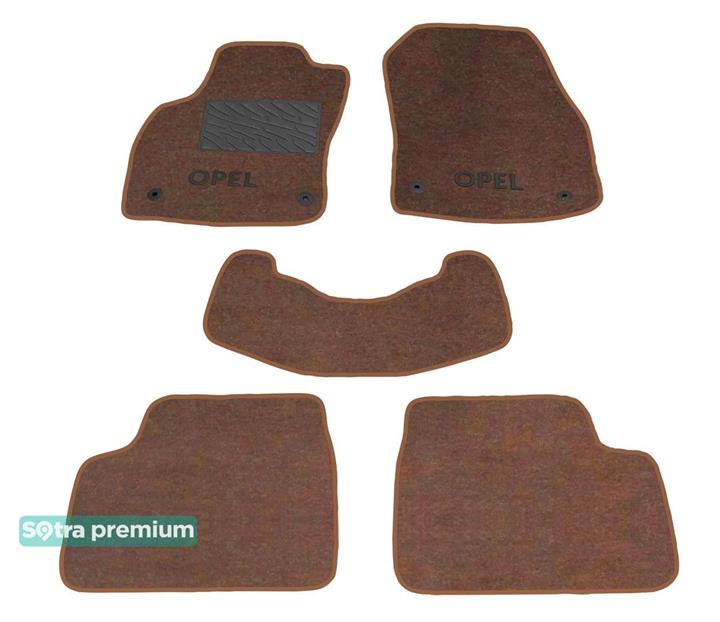 Sotra 01257-CH-CHOCO Interior mats Sotra two-layer brown for Opel Astra h (2004-2010), set 01257CHCHOCO