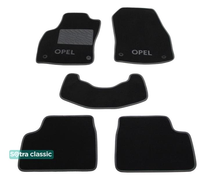 Sotra 01257-GD-BLACK Interior mats Sotra two-layer black for Opel Astra h (2004-2010), set 01257GDBLACK