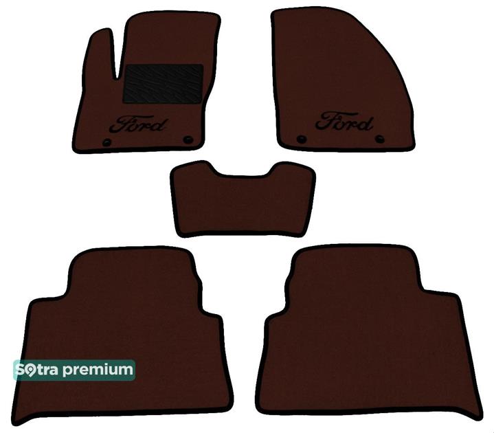 Sotra 01262-CH-CHOCO Interior mats Sotra two-layer brown for Ford C-max (2003-2010), set 01262CHCHOCO