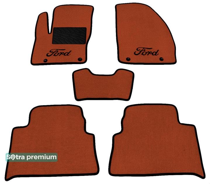 Sotra 01262-CH-TERRA Interior mats Sotra two-layer terracotta for Ford C-max (2003-2010), set 01262CHTERRA