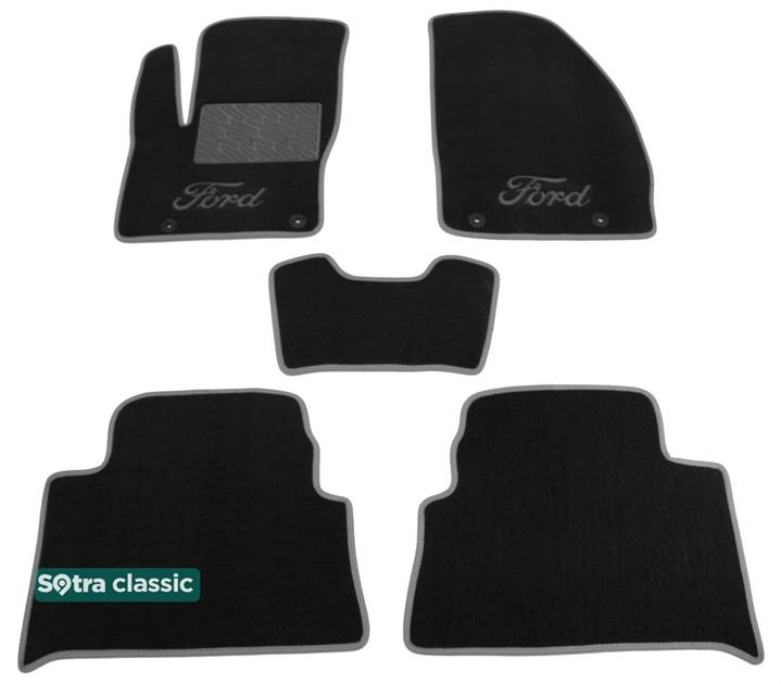Sotra 01262-GD-BLACK Interior mats Sotra two-layer black for Ford C-max (2003-2010), set 01262GDBLACK