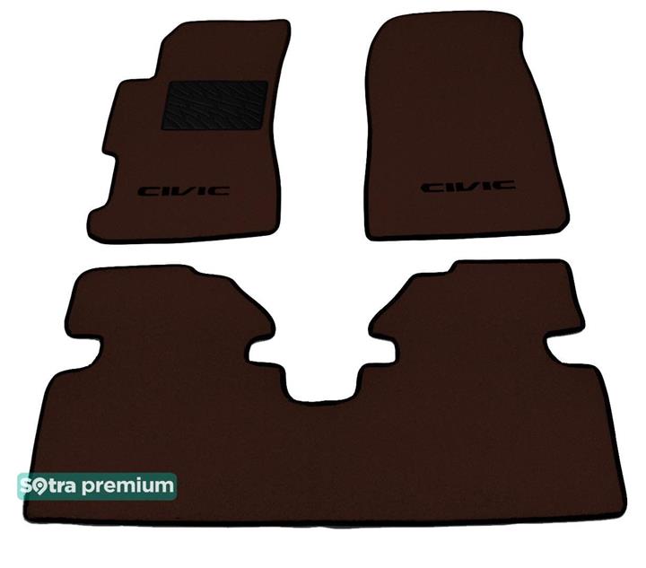 Sotra 01304-CH-CHOCO Interior mats Sotra two-layer brown for Honda Civic (2000-2006), set 01304CHCHOCO