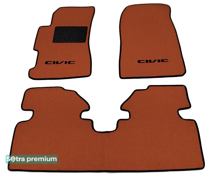 Sotra 01304-CH-TERRA Interior mats Sotra two-layer terracotta for Honda Civic (2000-2006), set 01304CHTERRA