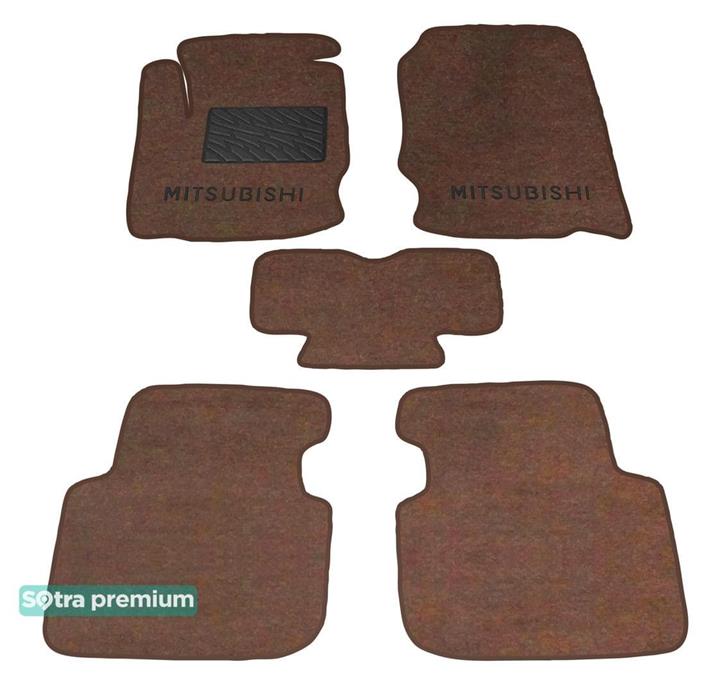 Sotra 01313-CH-CHOCO Interior mats Sotra two-layer brown for Mitsubishi Colt (2005-2012), set 01313CHCHOCO