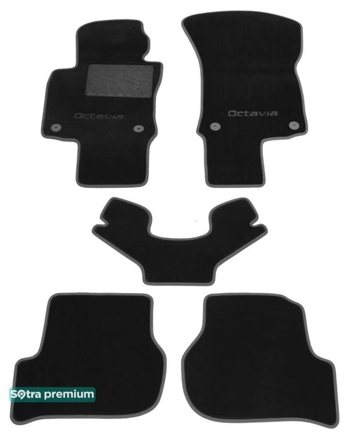 Sotra 01320-CH-BLACK Interior mats Sotra two-layer black for Skoda Octavia (2004-2012), set 01320CHBLACK