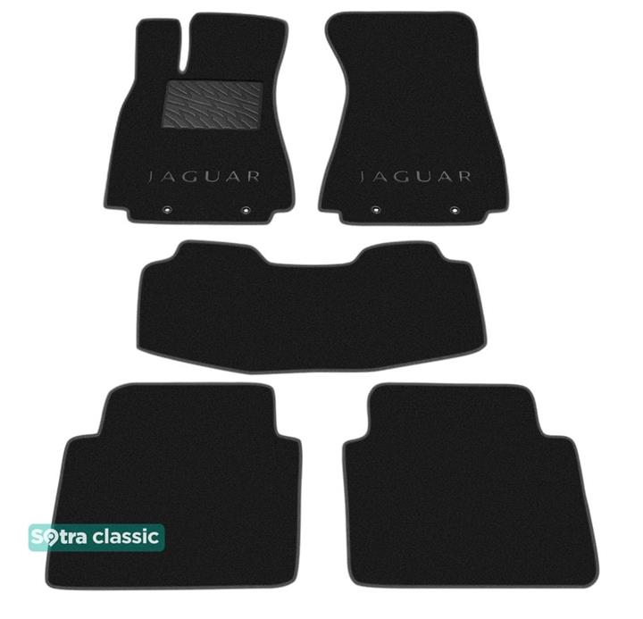 Sotra 01377-GD-BLACK Interior mats Sotra two-layer black for Jaguar Xj-series (2003-2009), set 01377GDBLACK