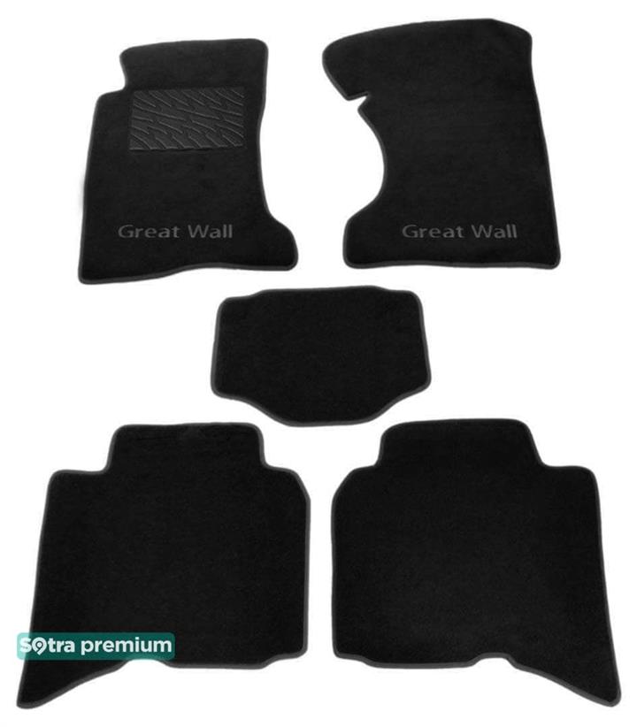 Sotra 01389-CH-BLACK Interior mats Sotra two-layer black for Great wall Haval / hover (2006-2011), set 01389CHBLACK