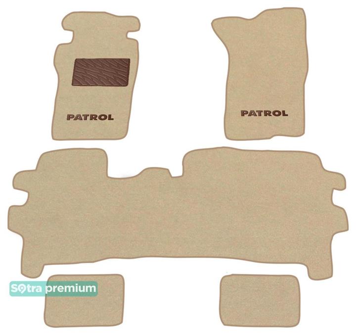 Sotra 01402-CH-BEIGE Interior mats Sotra two-layer beige for Nissan Patrol (1988-1997), set 01402CHBEIGE
