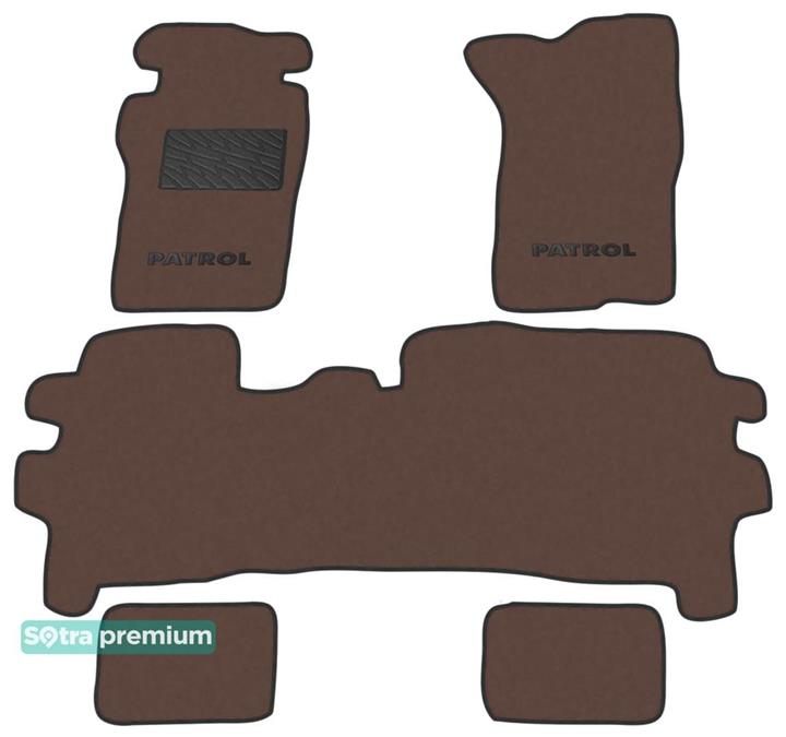 Sotra 01402-CH-CHOCO Interior mats Sotra two-layer brown for Nissan Patrol (1988-1997), set 01402CHCHOCO