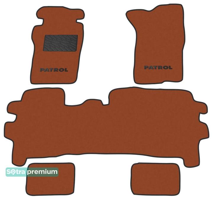 Sotra 01402-CH-TERRA Interior mats Sotra two-layer terracotta for Nissan Patrol (1988-1997), set 01402CHTERRA