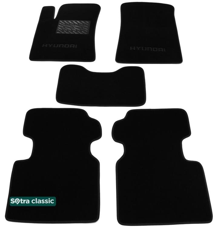 Sotra 01408-GD-BLACK Interior mats Sotra two-layer black for Hyundai Grandeur (2005-2010), set 01408GDBLACK