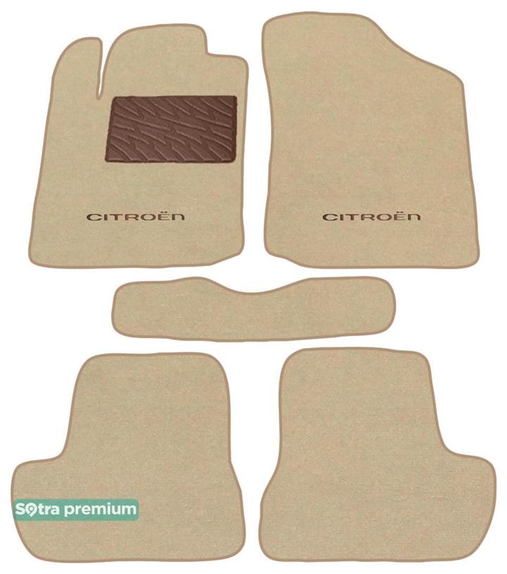 Sotra 01417-CH-BEIGE Interior mats Sotra two-layer beige for Citroen C2 (2003-2009), set 01417CHBEIGE