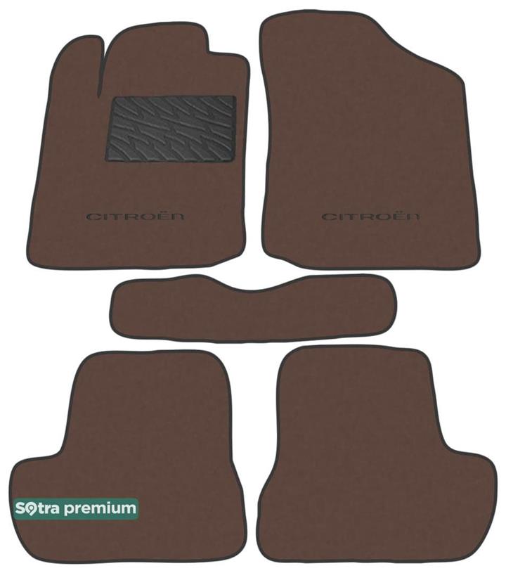 Sotra 01417-CH-CHOCO Interior mats Sotra two-layer brown for Citroen C2 (2003-2009), set 01417CHCHOCO